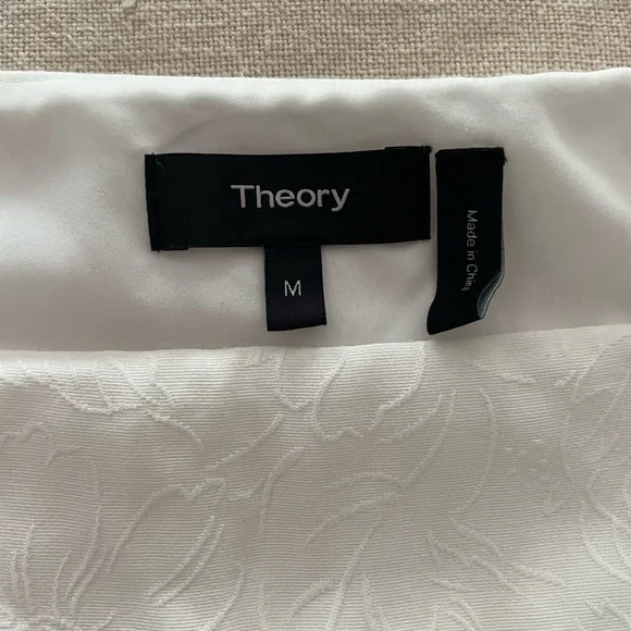 Theory White Tonal Embroidery Tank - Picture 6 of 6